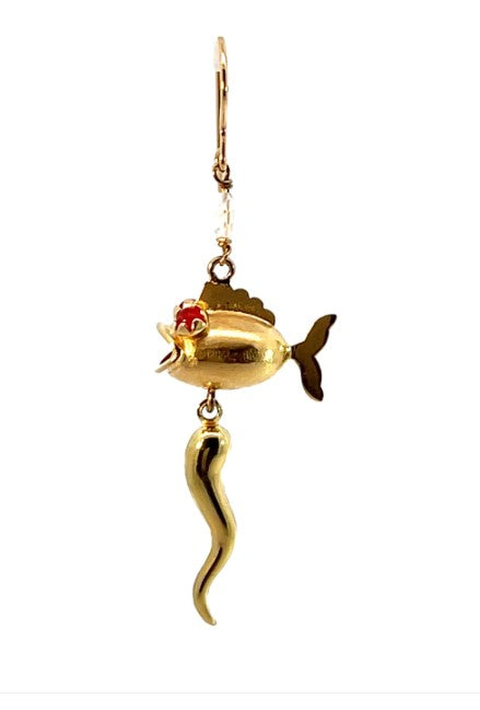 Orecchini a forma di pesce dorato