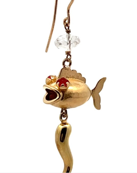 Orecchini a forma di pesce dorato