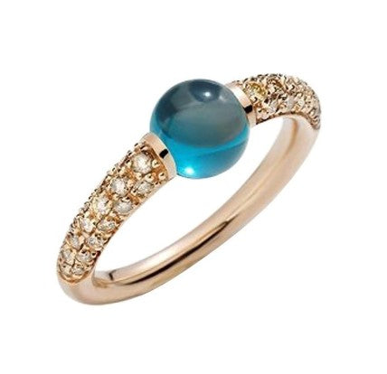 Anello Mamam non Mama Topazio Blu London