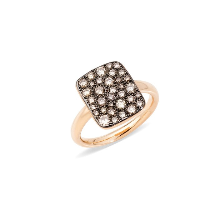 Anello Sabbia Rettangolare Brown
