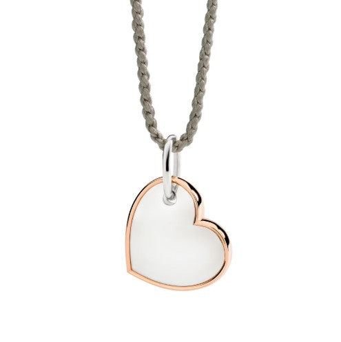 CIONDOLO XL CUORE ARGENTO & ORO ROSA