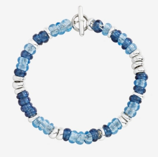 Bracciale rondelle argento & plastica riciclata