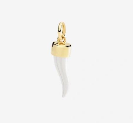 Ciondolo corno oro giallo & argento