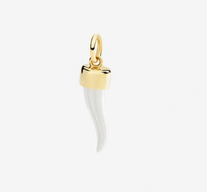 Ciondolo corno oro giallo & argento