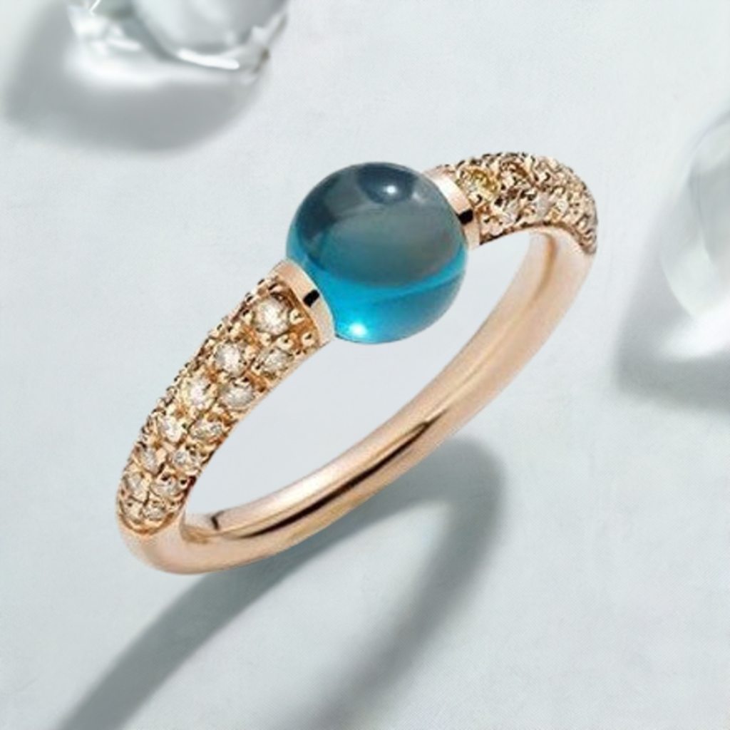 Anello Mamam non Mama Topazio Blu London