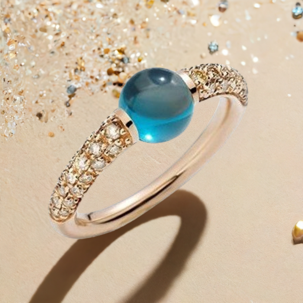 Anello Mamam non Mama Topazio Blu London
