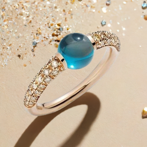 Anello Mamam non Mama Topazio Blu London