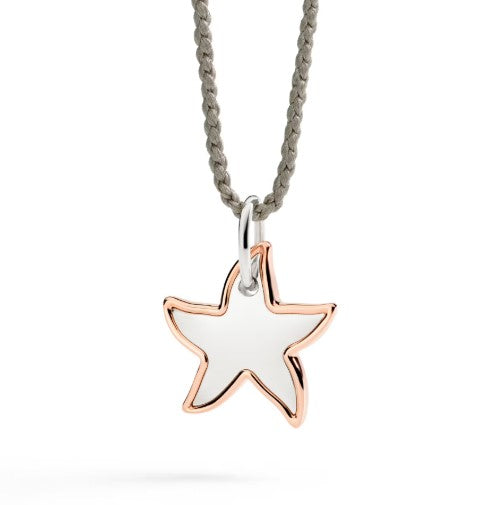 CIONDOLO DODO XL STELLINA ARGENTO & ORO ROSA