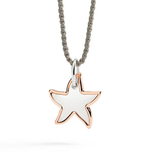 CIONDOLO DODO XL STELLINA ARGENTO & ORO ROSA