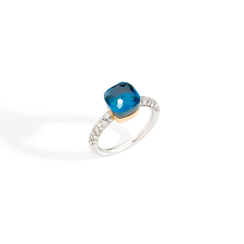 Anello Nudo Petit Topazio London/turchese/diamanti - Mendes Gioielli Shop online