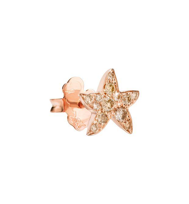 Mono orecchino Stellina 9kt diamanti brown - Mendes Gioielli srl