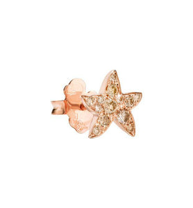 Mono orecchino Stellina 9kt diamanti brown - Mendes Gioielli srl