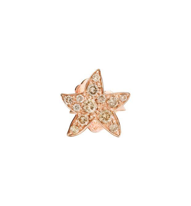 Mono orecchino Stellina 9kt diamanti brown - Mendes Gioielli srl