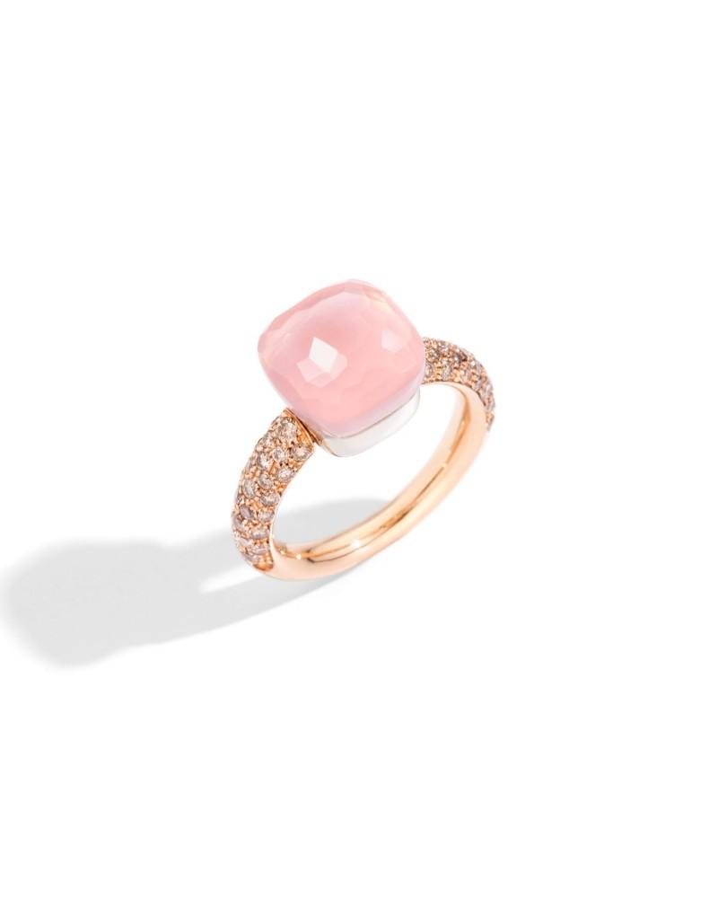 Nudo Quarzo Rosa e Diamanti - Mendes Gioielli srl