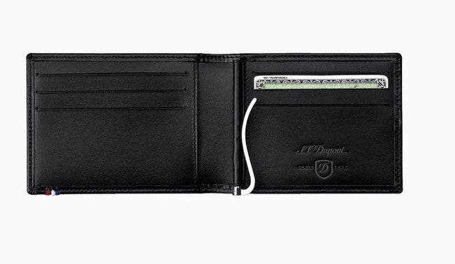 PORTAFOGLIO 6 CARTE E FERMASOLDI LINE D PELLE LISCIA NERO